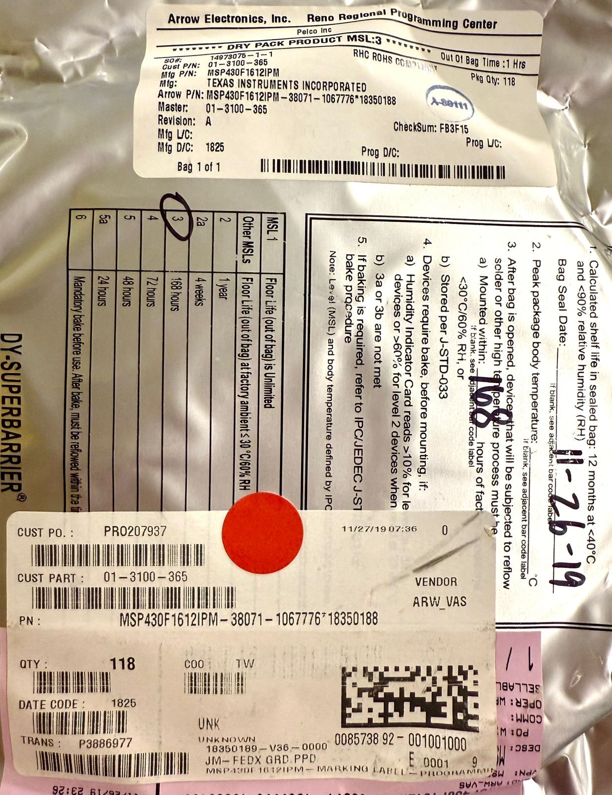 01-3100-365  TEXAS INSTRUMENTS