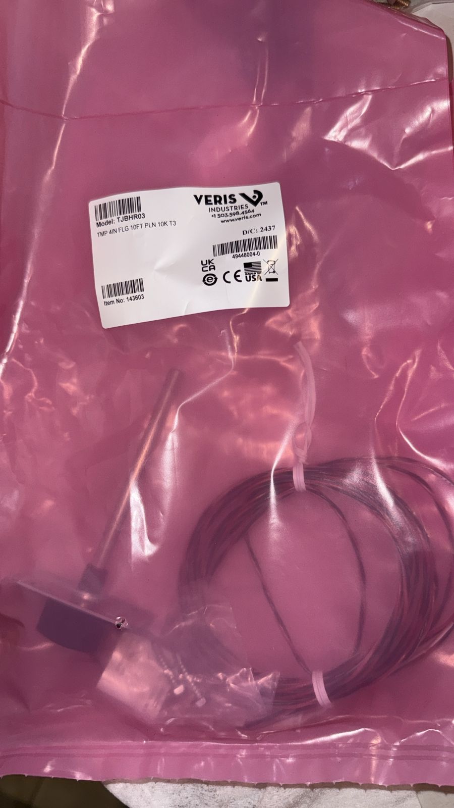TJBHR03 TMP 4IN FL6 10FT PLN 10K T3 VERIS