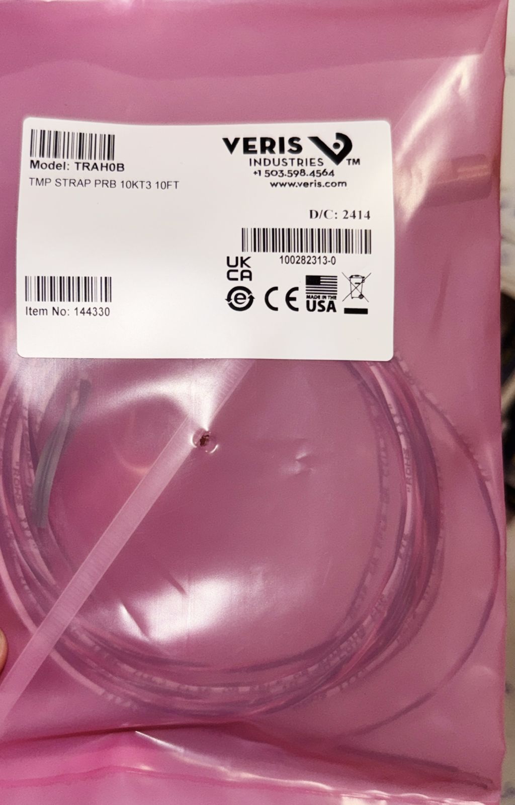 TRAH0B TMP STRAP PRB 10KT3 10FT VERIS